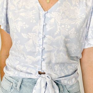 Lush Caroline Tie Front Top